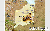 Physical 3D Map of Mulanje, satellite outside