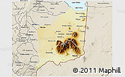 Physical 3D Map of Mulanje, shaded relief outside
