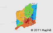 Political 3D Map of Mulanje, cropped outside