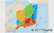 Political 3D Map of Mulanje, lighten