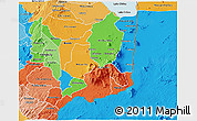 Political 3D Map of Mulanje, political shades outside