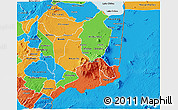 Political 3D Map of Mulanje
