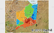 Political 3D Map of Mulanje, satellite outside