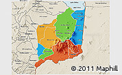 Political 3D Map of Mulanje, shaded relief outside