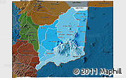 Political Shades 3D Map of Mulanje, darken