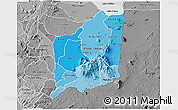 Political Shades 3D Map of Mulanje, desaturated