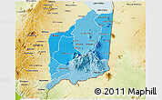Political Shades 3D Map of Mulanje, physical outside