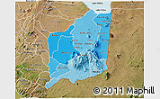 Political Shades 3D Map of Mulanje, satellite outside