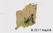 Satellite 3D Map of Mulanje, cropped outside