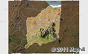 Satellite 3D Map of Mulanje, darken