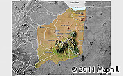 Satellite 3D Map of Mulanje, desaturated