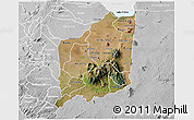 Satellite 3D Map of Mulanje, lighten, desaturated
