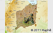 Satellite 3D Map of Mulanje, physical outside