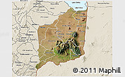 Satellite 3D Map of Mulanje, shaded relief outside