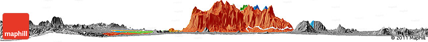 Political Horizon Map of Mulanje, desaturated