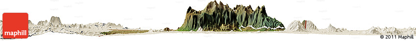 Satellite Horizon Map of Mulanje, shaded relief outside