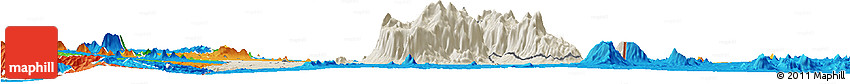 Shaded Relief Horizon Map of Mulanje, political outside