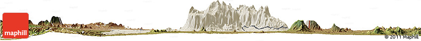Shaded Relief Horizon Map of Mulanje, satellite outside