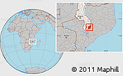 Gray Location Map of Mulanje, highlighted country