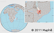 Gray Location Map of Mulanje, highlighted parent region