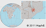 Gray Location Map of Mulanje