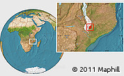 Satellite Location Map of Mulanje, highlighted parent region