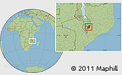 Savanna Style Location Map of Mulanje