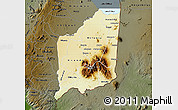 Physical Map of Mulanje, darken