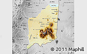 Physical Map of Mulanje, desaturated