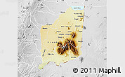 Physical Map of Mulanje, lighten, desaturated