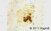 Physical Map of Mulanje, lighten