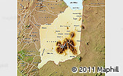 Physical Map of Mulanje, satellite outside