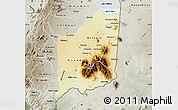 Physical Map of Mulanje, semi-desaturated