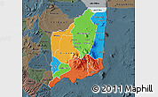 Political Map of Mulanje, darken, semi-desaturated