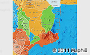 Political Map of Mulanje, political shades outside