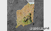 Satellite Map of Mulanje, darken, desaturated