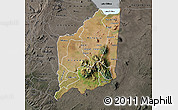 Satellite Map of Mulanje, darken, semi-desaturated
