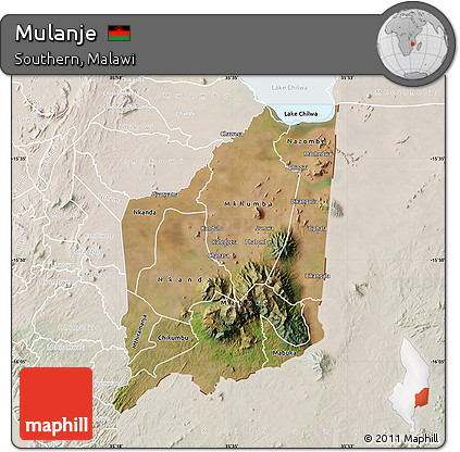 Satellite Map of Mulanje, lighten