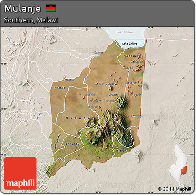 Satellite Map of Mulanje, lighten