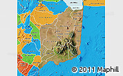 Satellite Map of Mulanje, political outside