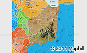 Satellite Map of Mulanje, political shades outside