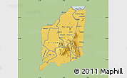 Savanna Style Map of Mulanje, single color outside