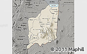 Shaded Relief Map of Mulanje, darken, semi-desaturated