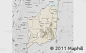 Shaded Relief Map of Mulanje, desaturated