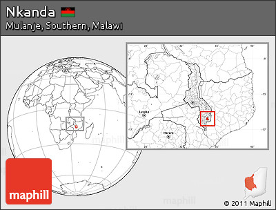 Blank Location Map of Nkanda, within the entire country