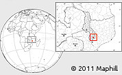 Blank Location Map of Nkanda, within the entire country