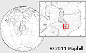 Blank Location Map of Nkanda, highlighted parent region, within the entire country