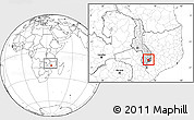 Blank Location Map of Nkanda, highlighted parent region, highlighted grandparent region, within the entire country