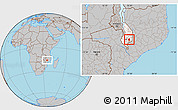 Gray Location Map of Nkanda, highlighted grandparent region