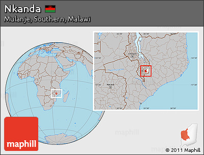 Gray Location Map of Nkanda, highlighted parent region